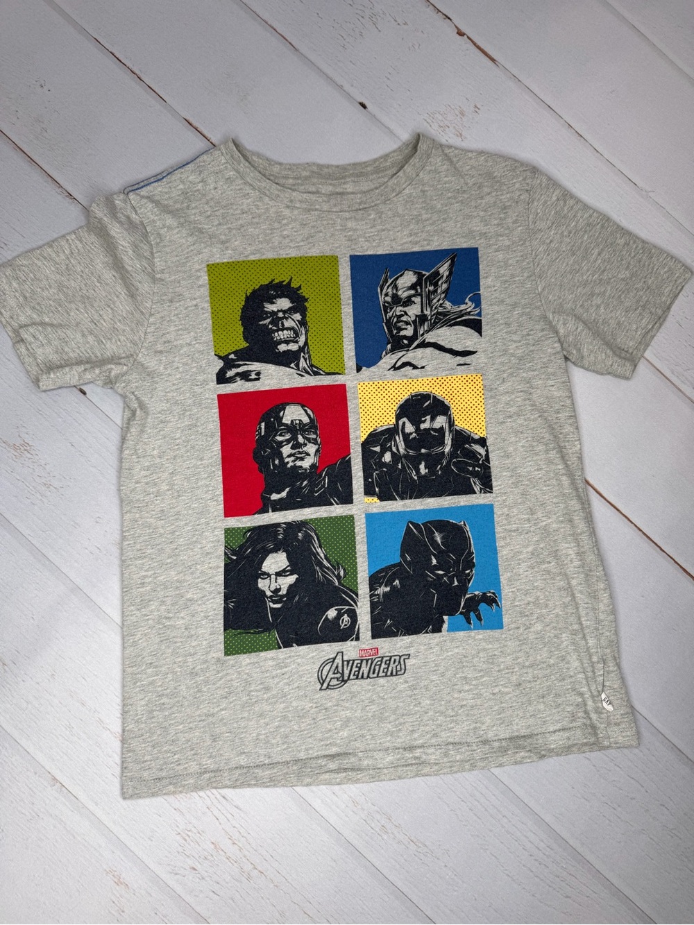 GAP x Marvel Avengers Graphic T-Shirt Gray Boys XL